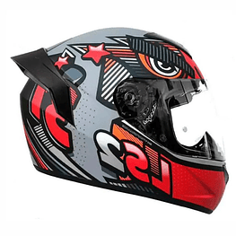 Casco Ls2 - FF352 Evo Khan - Gris/Rojo