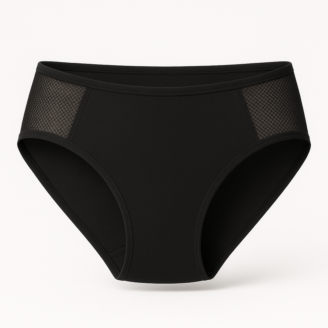 Ropa Interior Menstrual Reutilizable para Flujo Abundante | FreeWoman Modelo 9808 – Negro 1