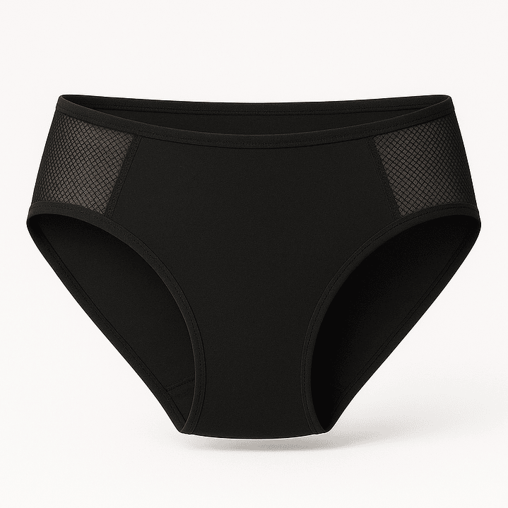 Ropa Interior Menstrual Reutilizable para Flujo Abundante | FreeWoman Modelo 9808 – Negro 1