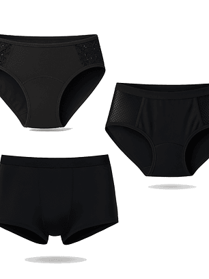 Tripack de Calzones Menstruales Antifugas FreeWoman