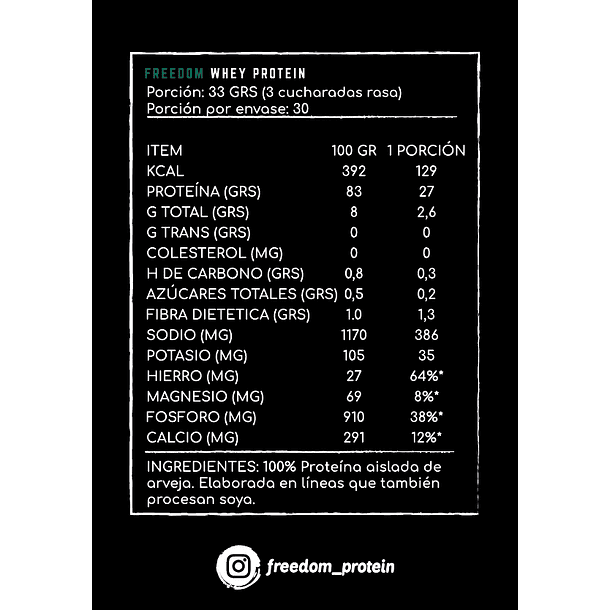 Whey Protein Vegana Freedom 500grs. Sin Sabor 2