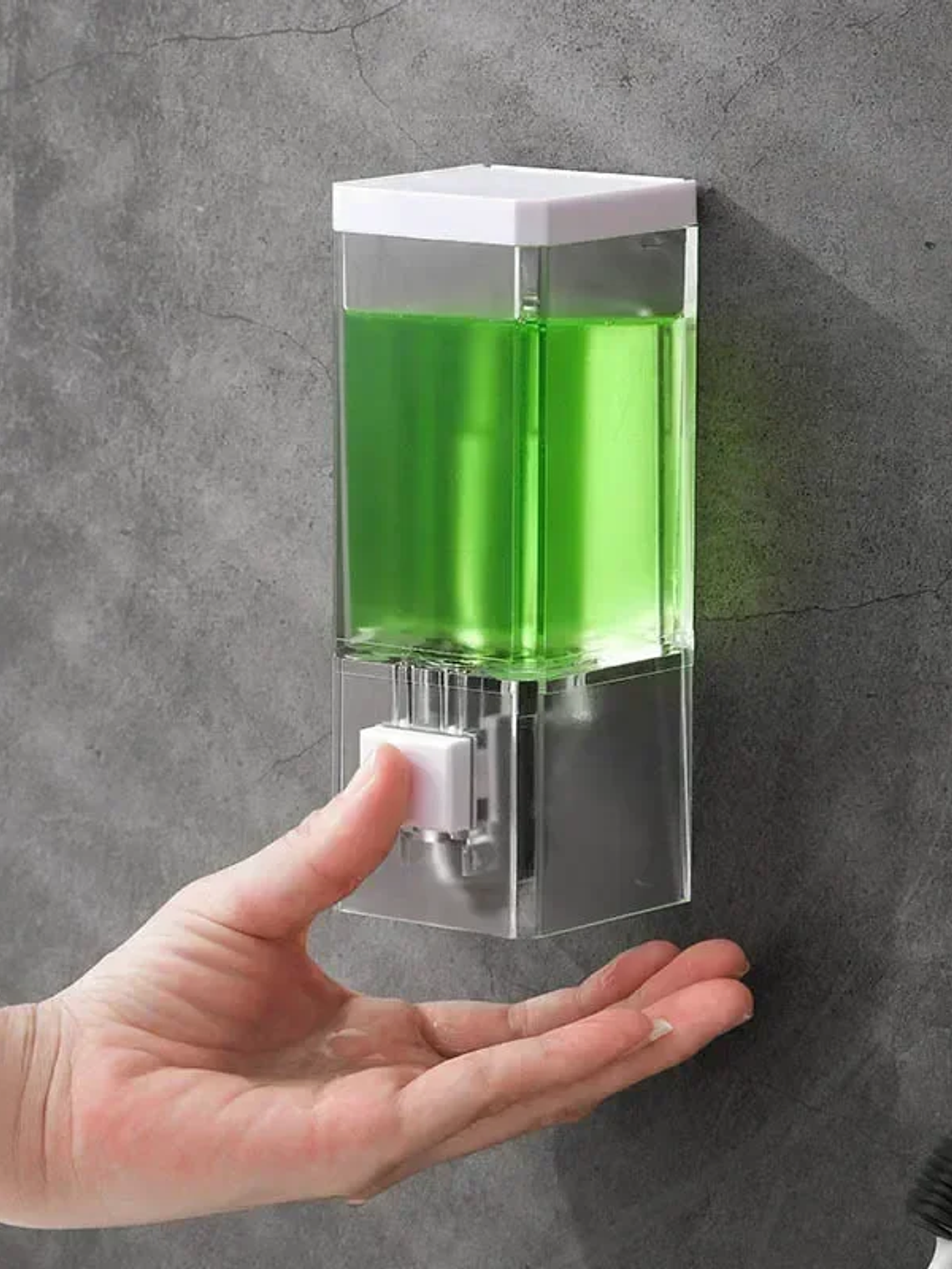 Dispensador de sabão manual sem furos, para parede, sem resíduos, com frasco desinfetante para pasta, para casa de banho. Dispensador de sabão transparente. 1