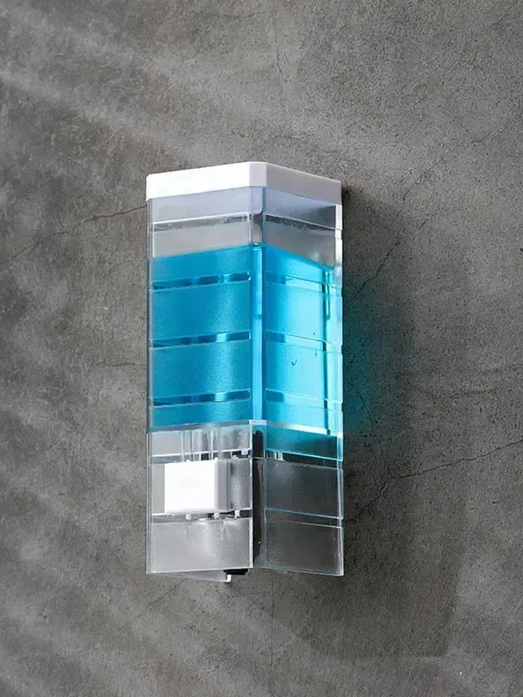 Dispensador de sabão manual sem furos, para parede, sem resíduos, com frasco desinfetante para pasta, para casa de banho. Dispensador de sabão transparente. 2