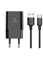 Techancy Carregador De Parede 2usb Preto TA2791,5V-2.4A Carregamento,Conjunto De Cabos Usb-Tipo-C 1m,Suporta Telemóveis Usb-C - Thumbnail 3
