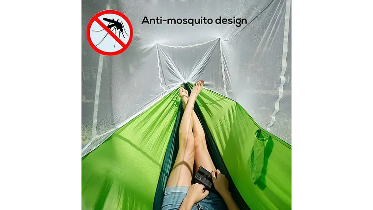 Rede ultraleve tipo paraquedas com rede mosquiteira 1