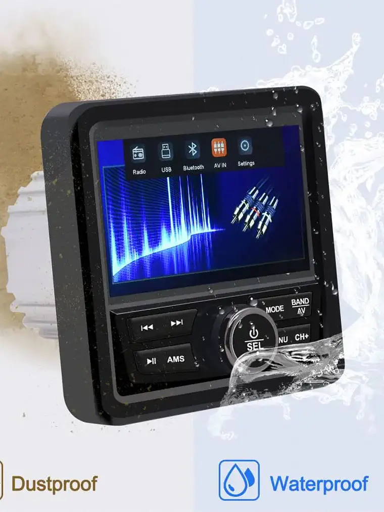 Rádio estéreo marítimo Bluetooth à prova de água 3