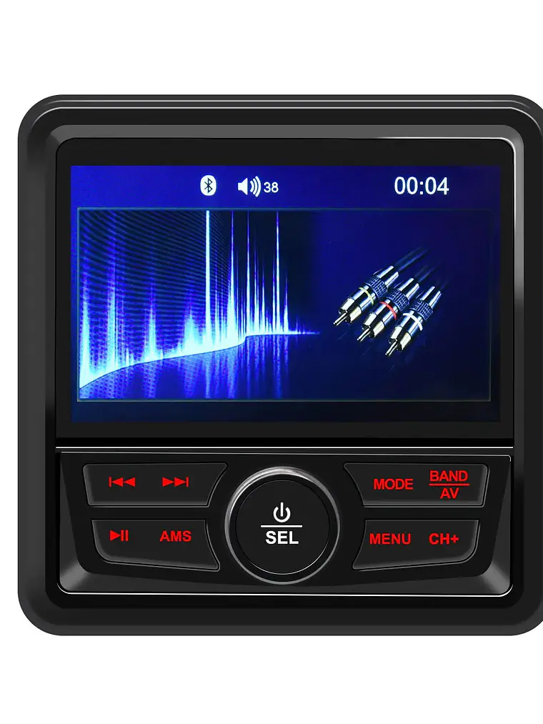 Rádio estéreo marítimo Bluetooth à prova de água 5