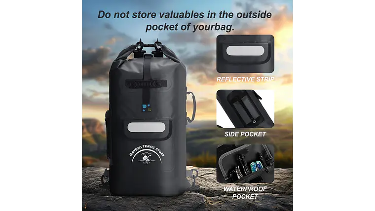 Mochila impermeável Idrybag para homem e mulher, ideal para desportos como caiaque, praia, passeios de barco, canoagem 3