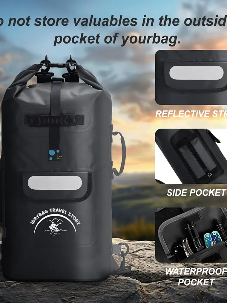 Mochila impermeável Idrybag para homem e mulher, ideal para desportos como caiaque, praia, passeios de barco, canoagem 3