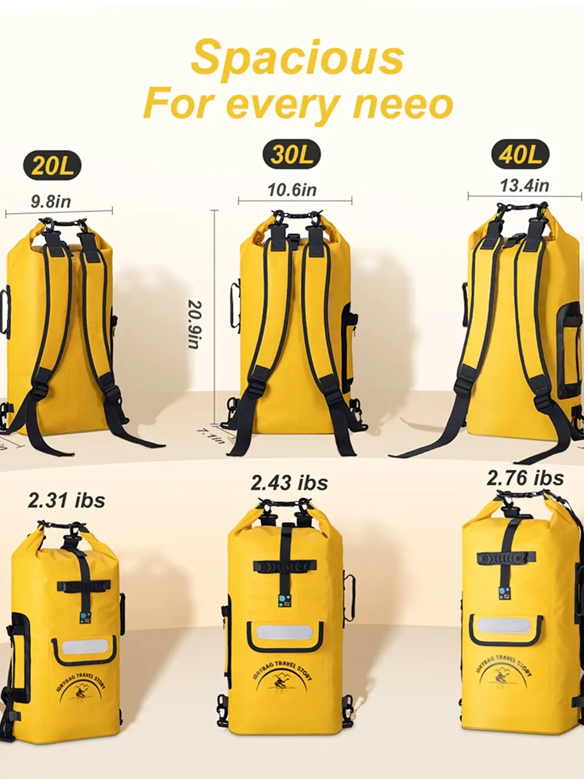 Mochila impermeável Idrybag para homem e mulher, ideal para desportos como caiaque, praia, passeios de barco, canoagem 4