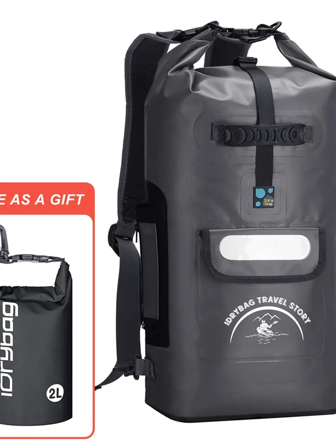 Mochila impermeável Idrybag para homem e mulher, ideal para desportos como caiaque, praia, passeios de barco, canoagem 7
