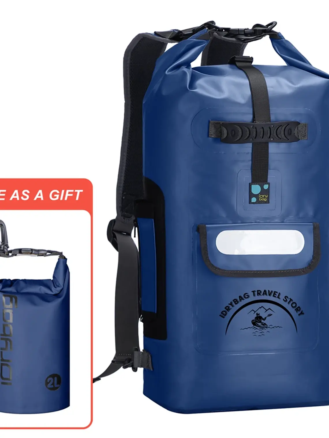 Mochila impermeável Idrybag para homem e mulher, ideal para desportos como caiaque, praia, passeios de barco, canoagem 9