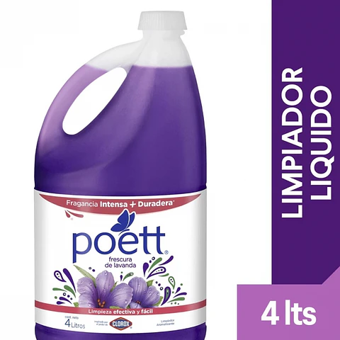 Limpiador de piso desinfectante - frescura de lavanda 4 LT -POETT