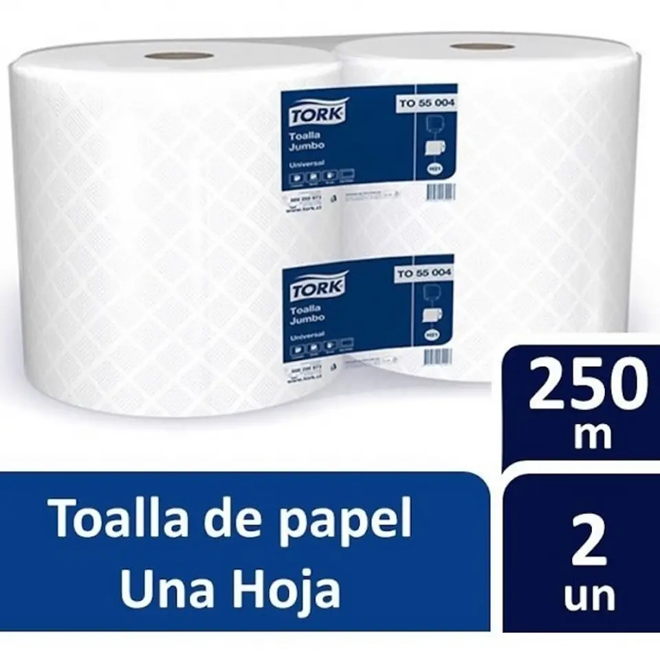 Toalla de papel alto metraje h/s universal 250 MT x 2 ROLLOS -TORK 1