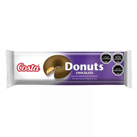 Galleta donuts chocolate negro 105 GR -COSTA