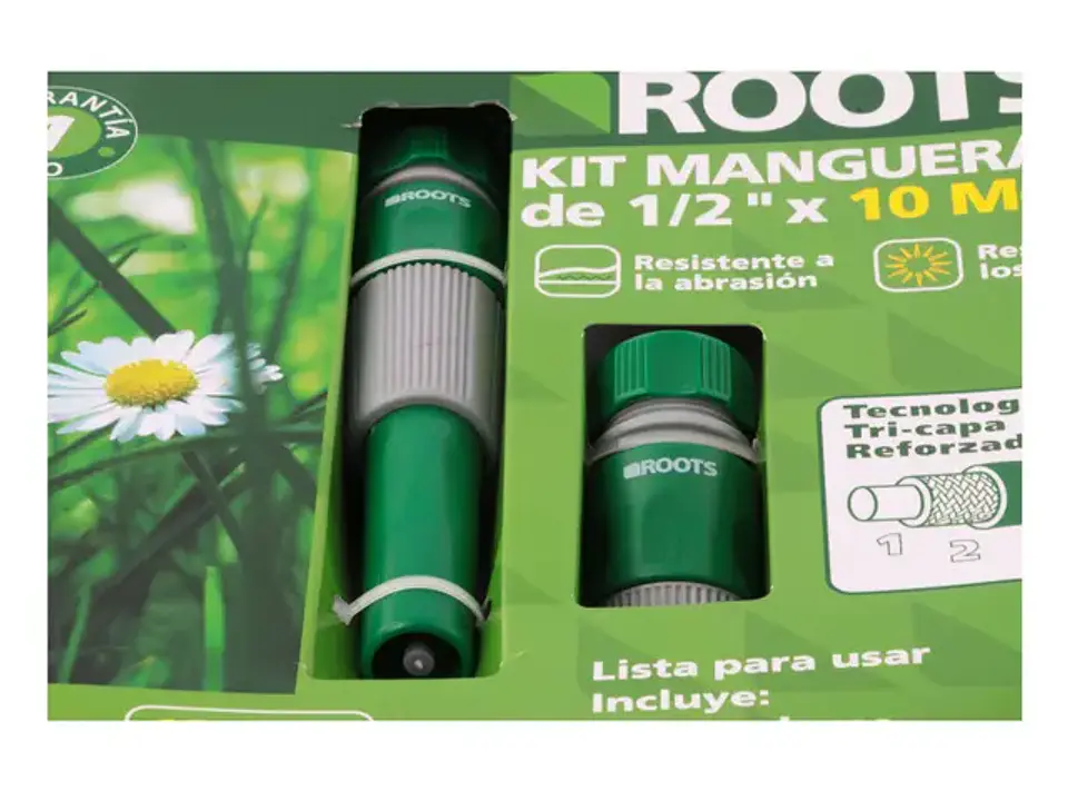 Kit manguera 1,2'' 10 m verde Roots 3