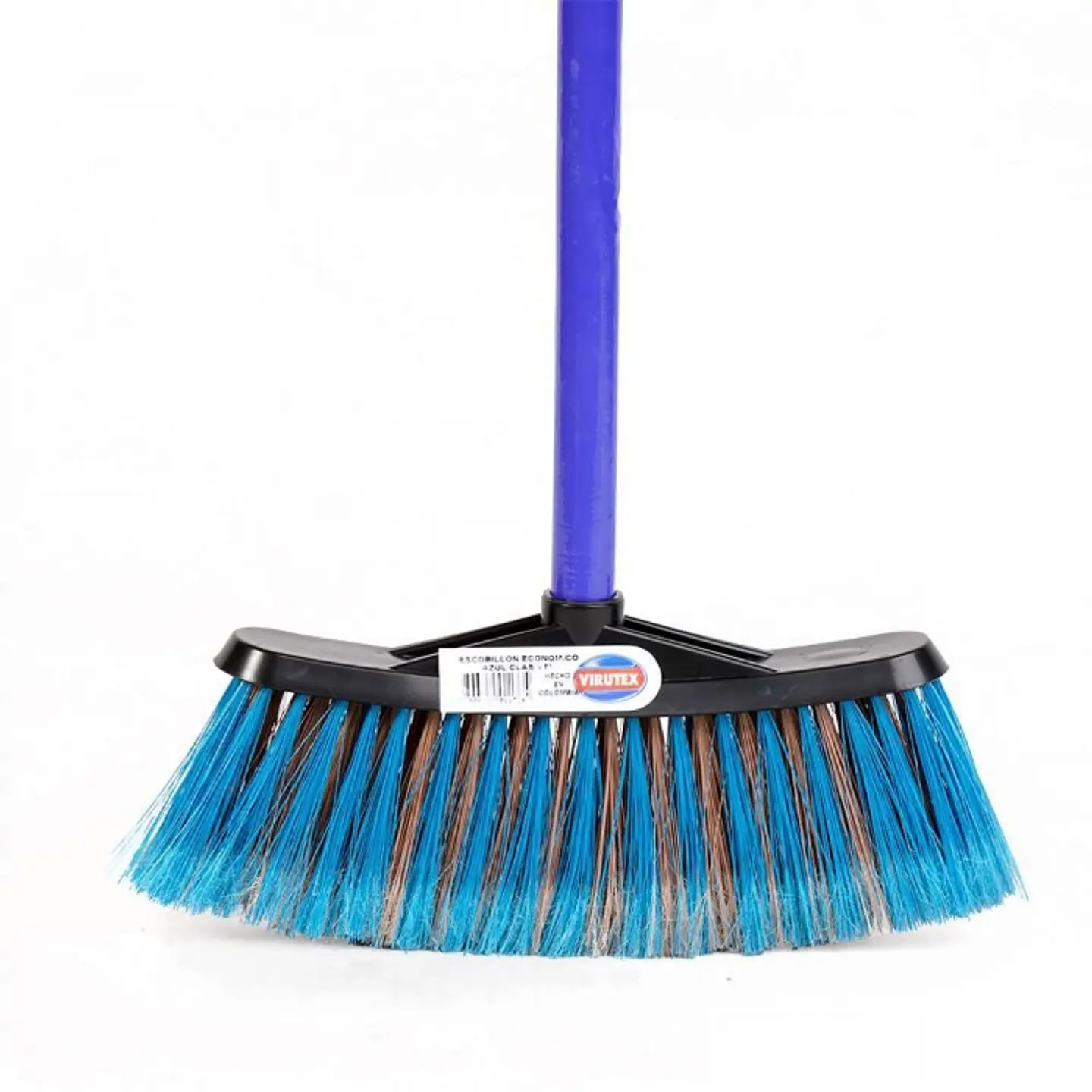Escobillón- Escoba básico multiuso Cepillo con mango madera BICOLOR -VIRUTEX PRO 1