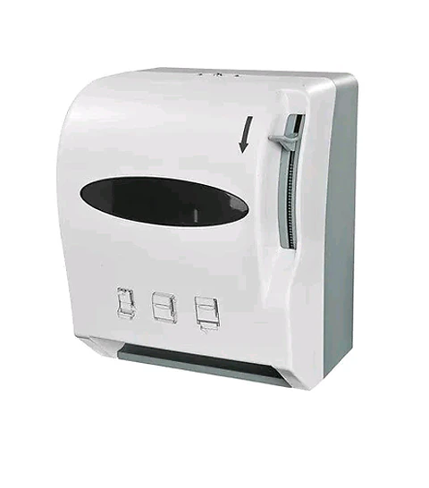 Dispensador de toalla jumbo plástico con palanca blanco -GENÉRICO