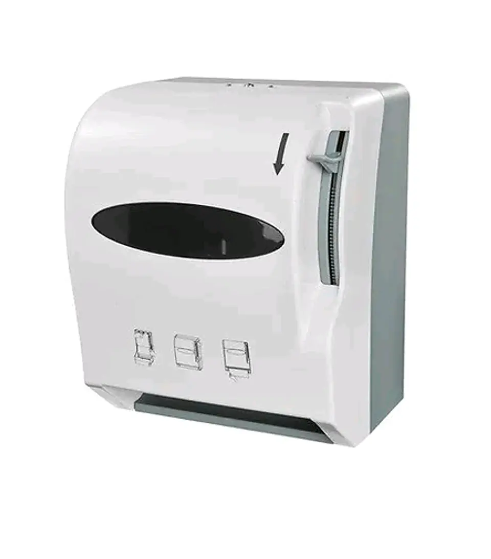 Dispensador de toalla jumbo plástico con palanca blanco -GENÉRICO 1