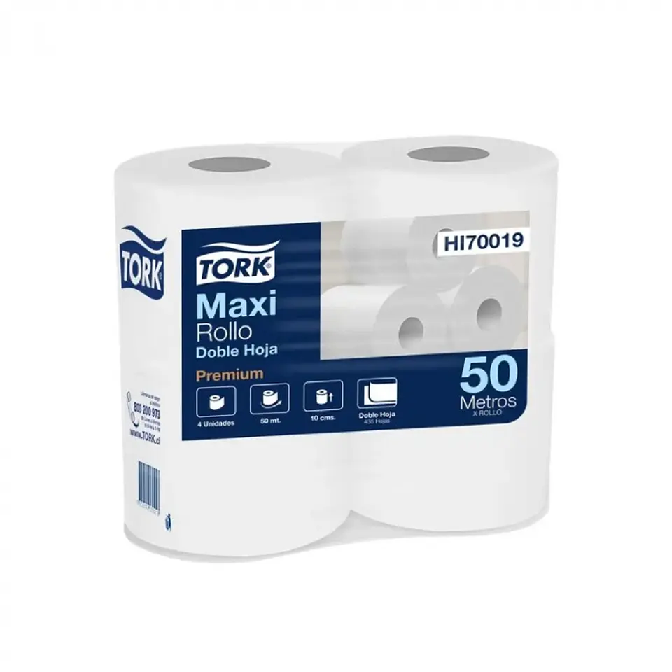 Papel higiénico bajo metraje h/d premium 50 MT x 4 ROLLOS -TORK 1