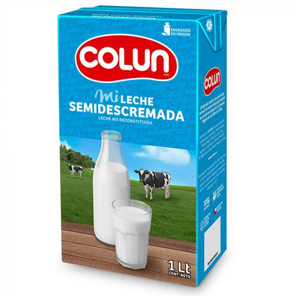 Leche blanca semi descremada 1 LT -COLUN 1