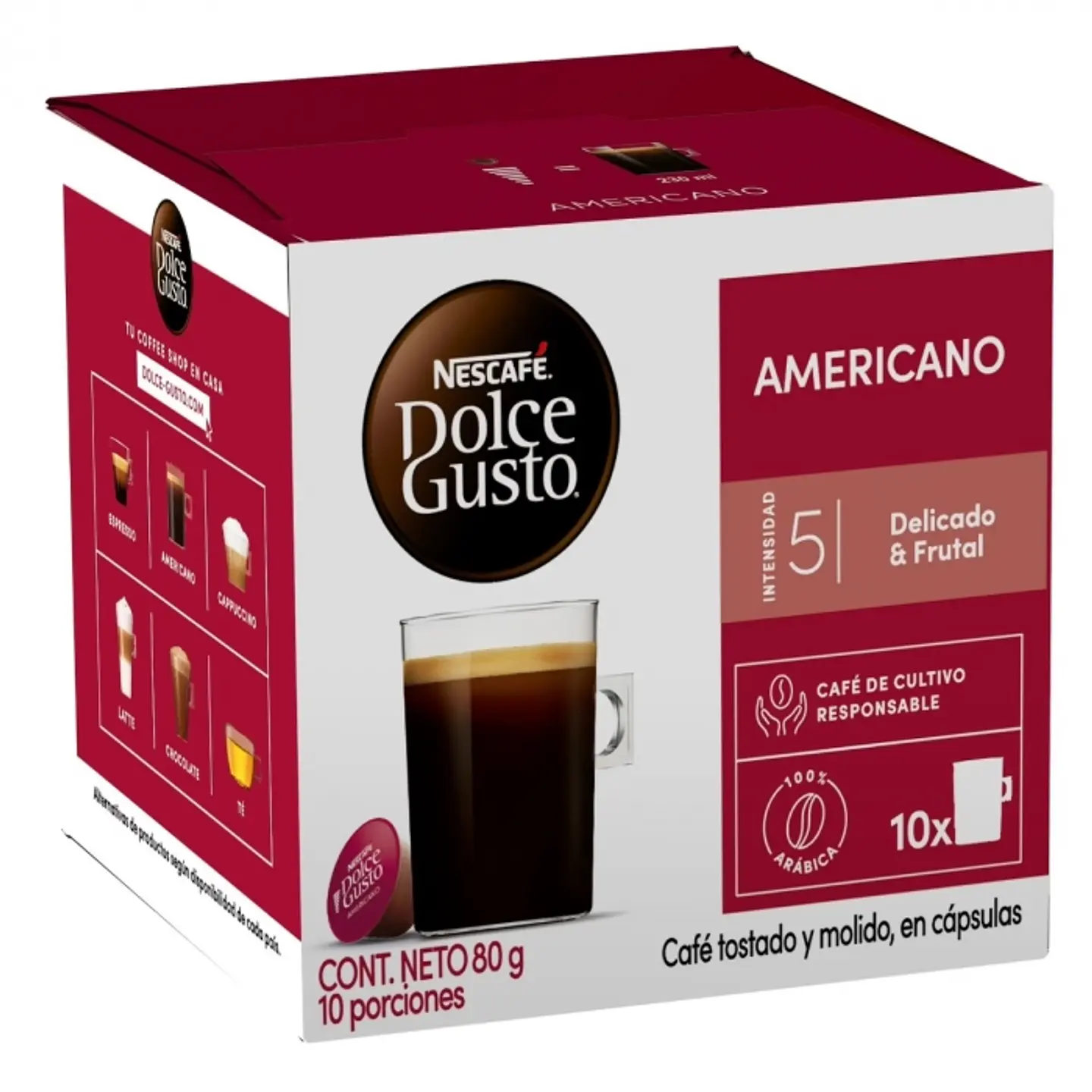 Café 10 cápsulas nescafé AMERICANO -DOLCE GUSTO 1