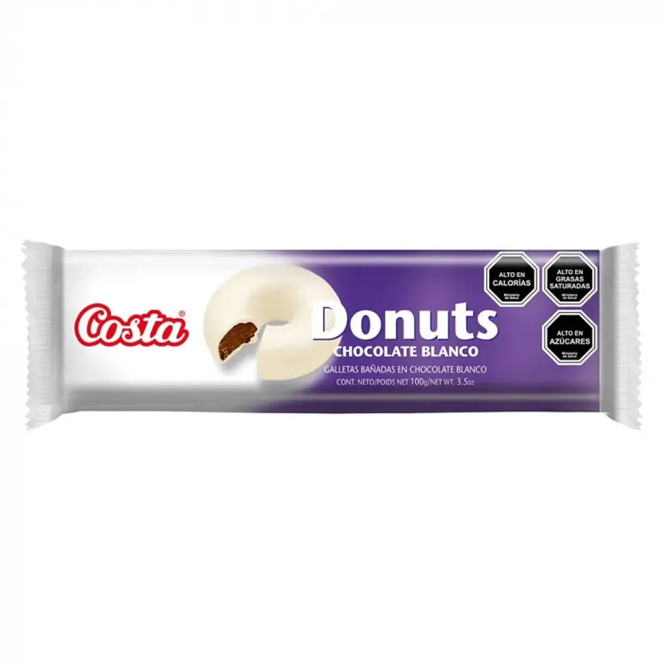 Galleta donuts chocolate blanco 105 GR -COSTA 1