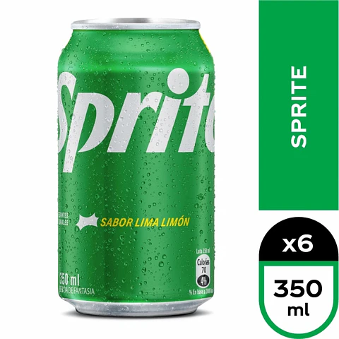 Bebida lata sprite normal pack 6 und 350 ML -SPRITE
