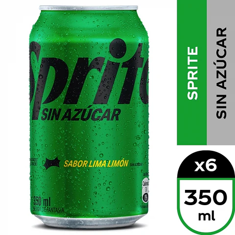 Bebida lata sprite sin azúcar pack 6 und 350 ML -SPRITE