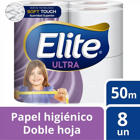 Papel higiénico bajo metraje h/d ultra 50 MT x 8 ROLLOS -ELITE