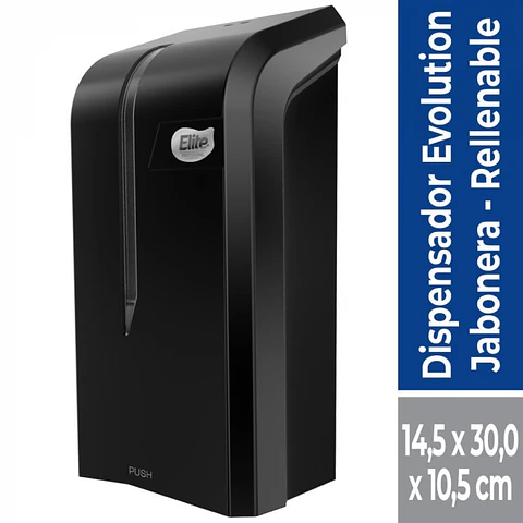 Dispensador jabón granel 800 ml PLÁSTICO / NEGRO -ELITE