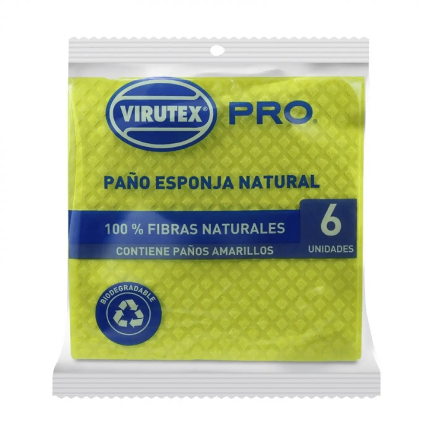 Paño esponja absorbente natural amarillo 6 UND -VIRUTEX PRO 1