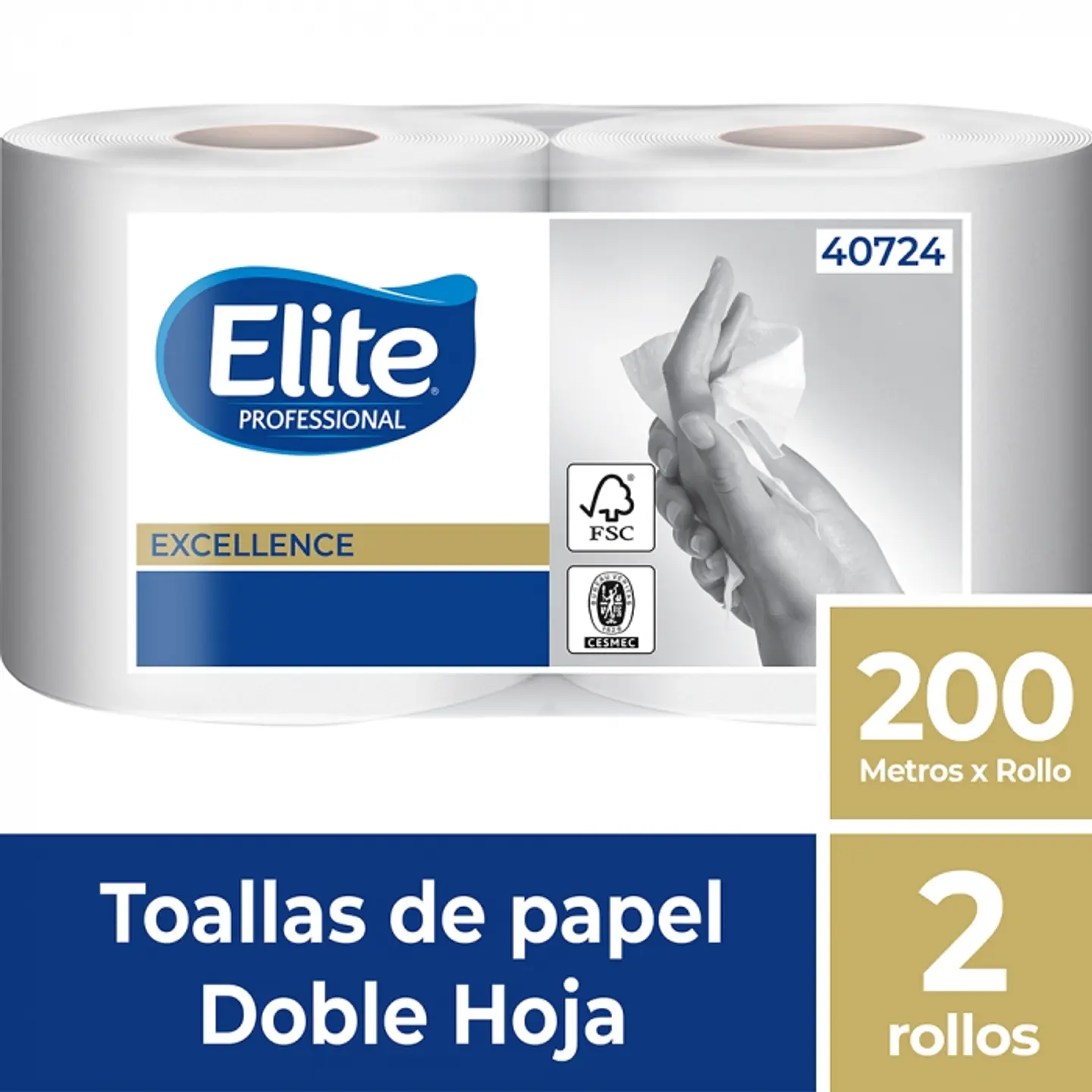 Toalla de papel alto metraje h/d evolution excellence 200 MT x 2 ROLLOS -ELITE 1