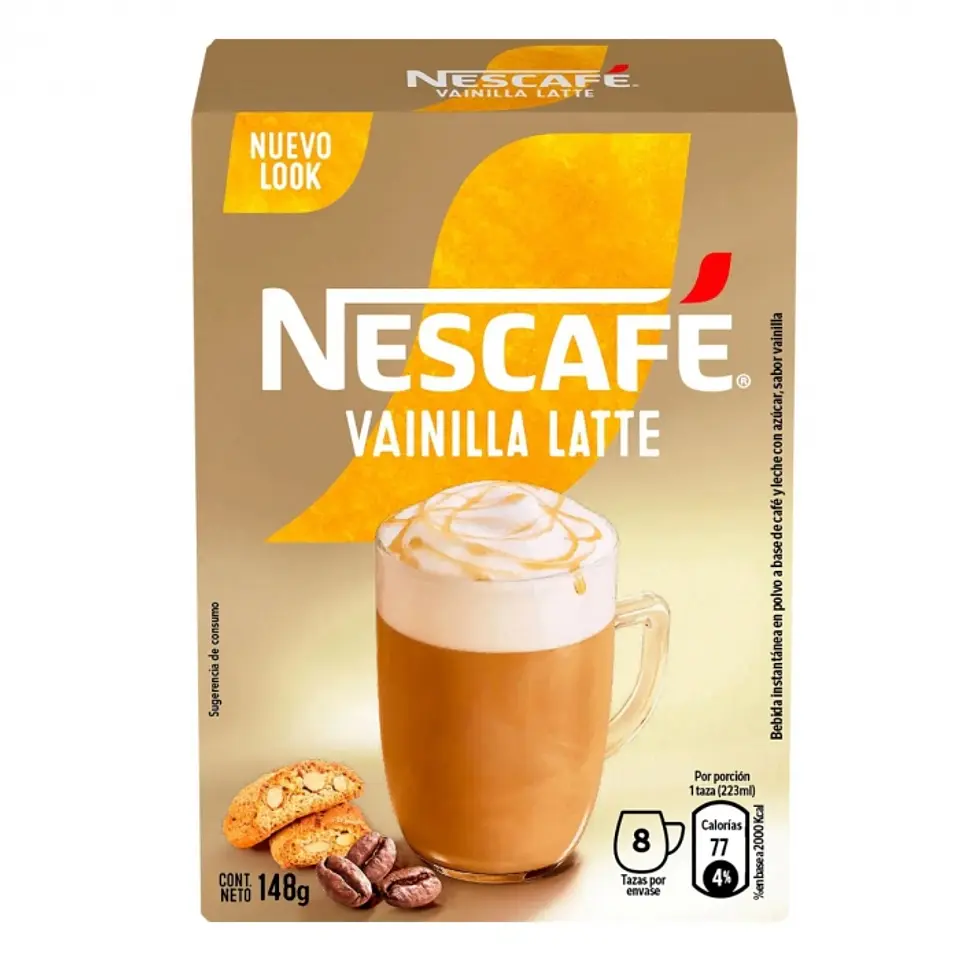 Café instantáneo caja sachet vainilla latte 148 gr 8 SOBRES -NESCAFE 1