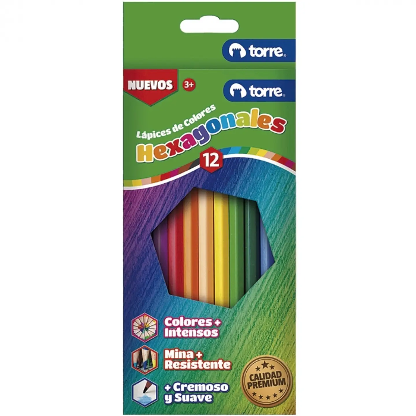 Lápices de colores hexagonales 12 UND -TORRE 1