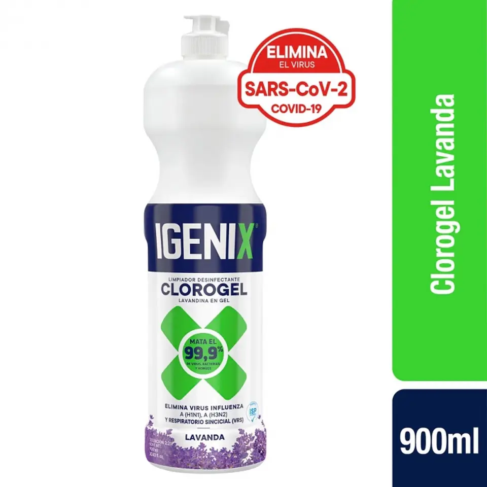 Cloro gel concentrado - lavanda 900 ML -IGENIX 1