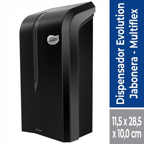 Dispensador jabón multiflex PLÁSTICO / NEGRO -ELITE
