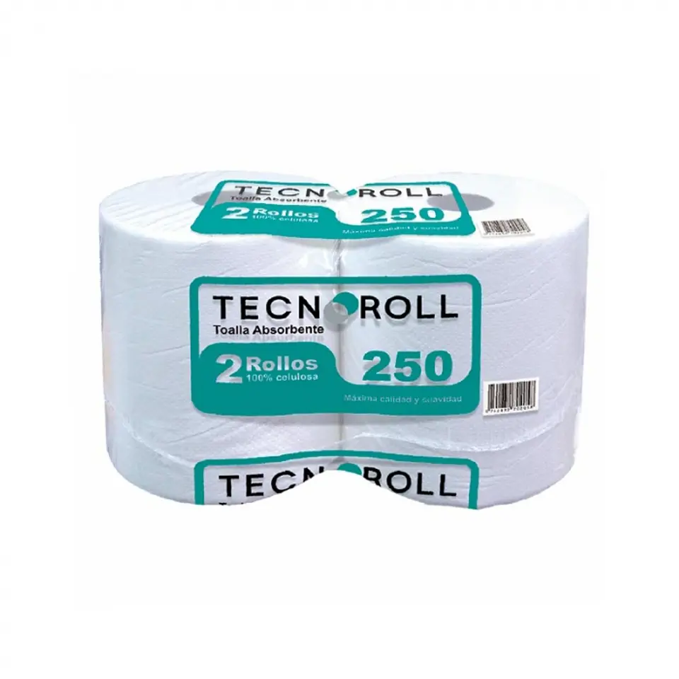 Toalla de papel alto metraje h/s blanca 250 MT x 2 ROLLOS -TECNOROLL 1