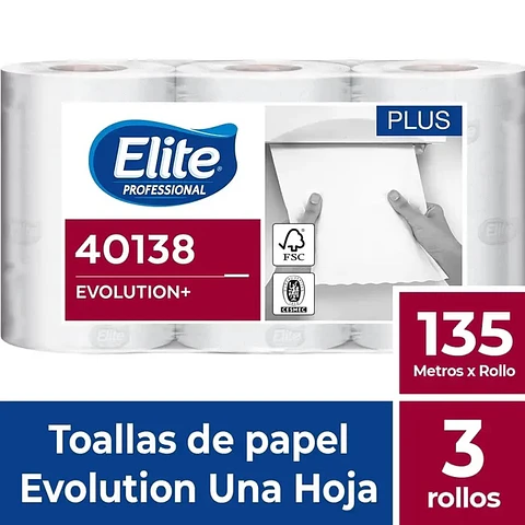 Toalla de papel alto metraje h/s evolution plus 135 MT x 3 ROLLOS -ELITE