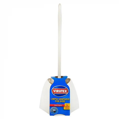 Hisopo cepillo sanitario plástico con base BLANCO -VIRUTEX