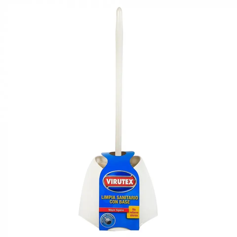 Hisopo cepillo sanitario plástico con base BLANCO -VIRUTEX 1