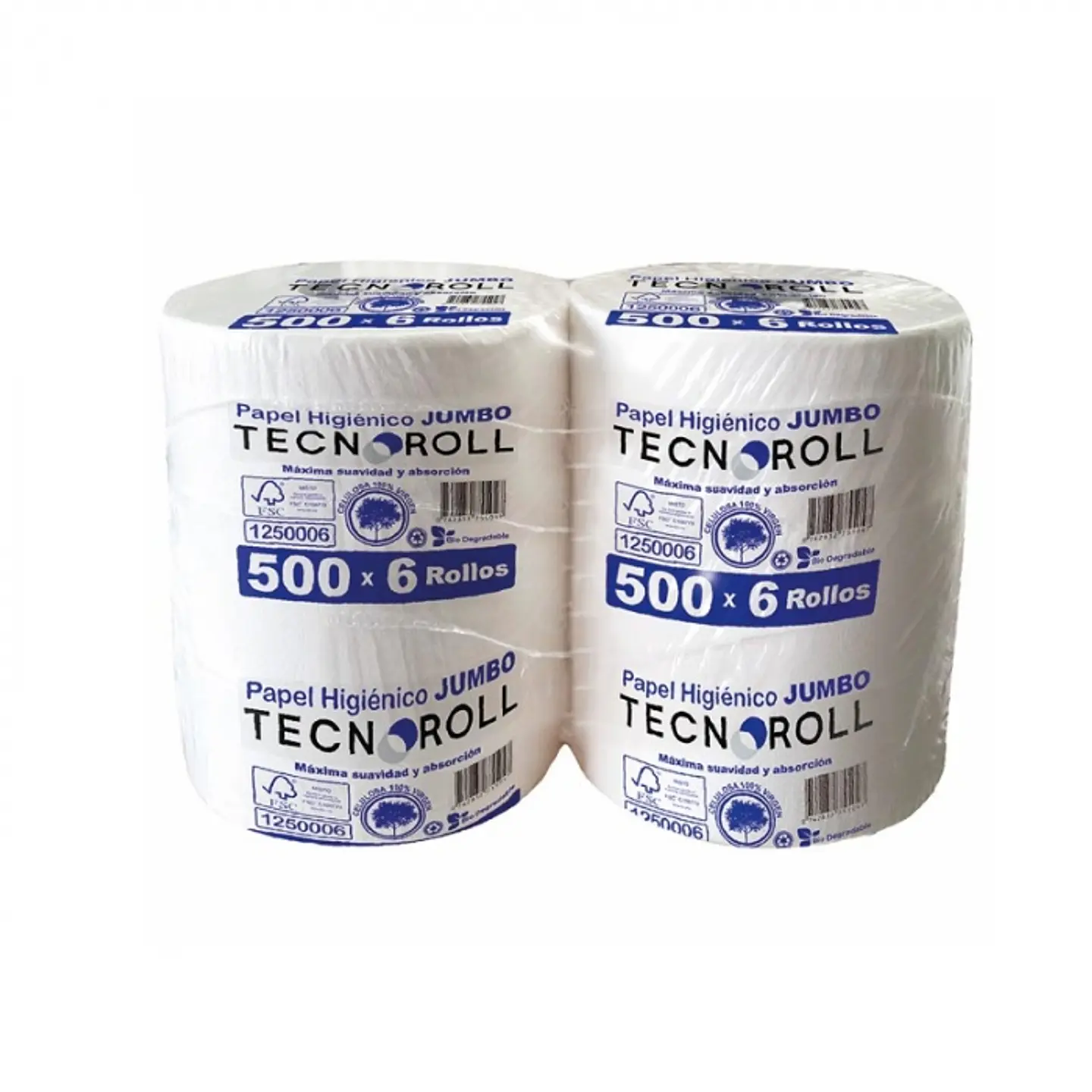 Papel higiénico alto metraje h/s 500 MT x 6 ROLLOS -TECNOROLL 1