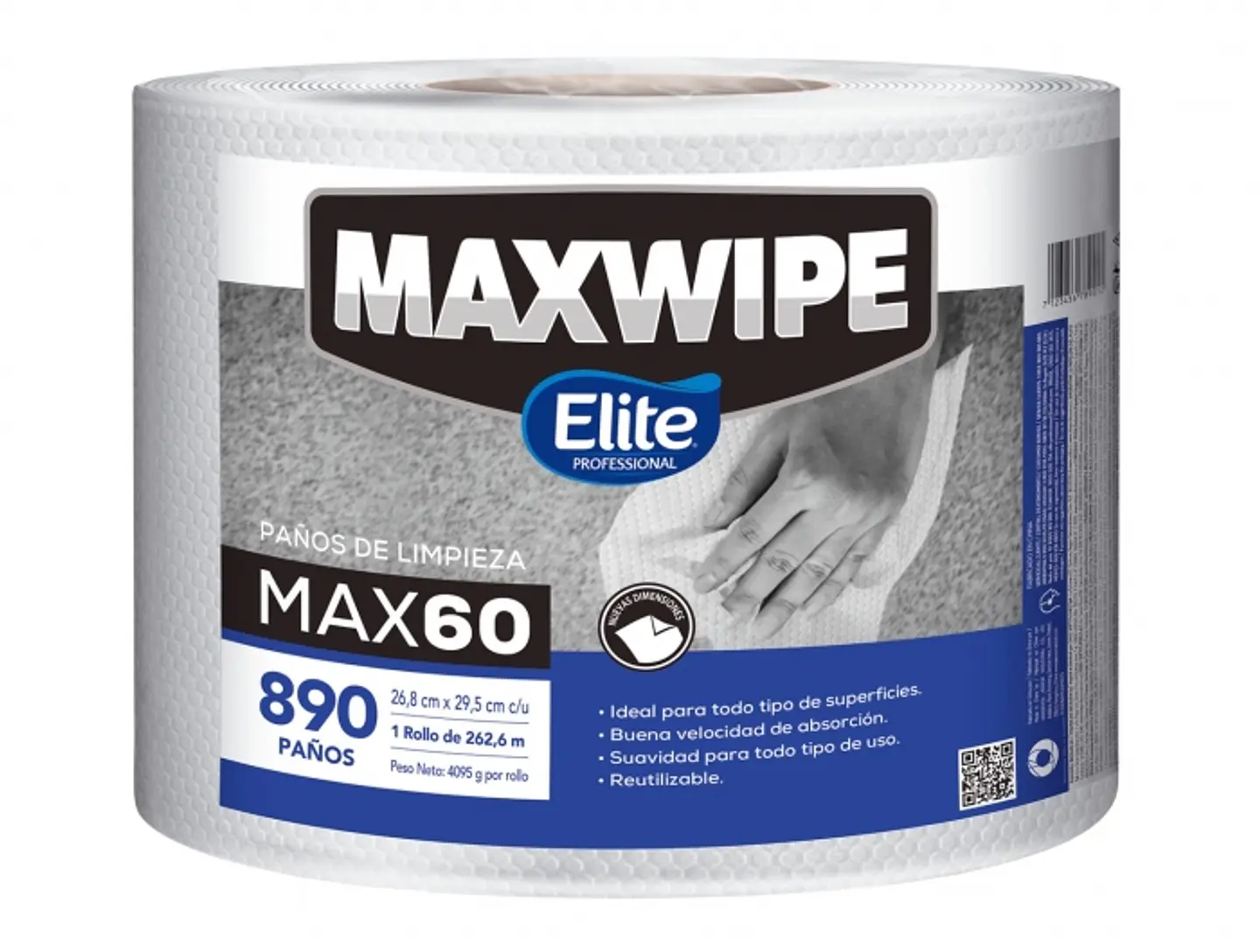 Paño limpieza trabajo pesado max 60 890 HJS x 1 ROLLO -MAXWIPE 1