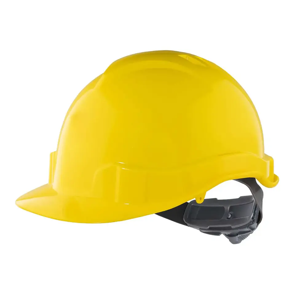 Casco de seguridad hdpe con ventilación y ratchet AMARILLO -GGH 2