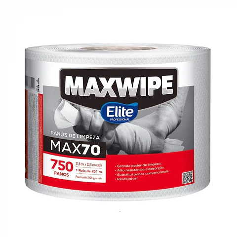 Paño limpieza trabajo pesado max 70 750 HJS x 1 ROLLO -MAXWIPE