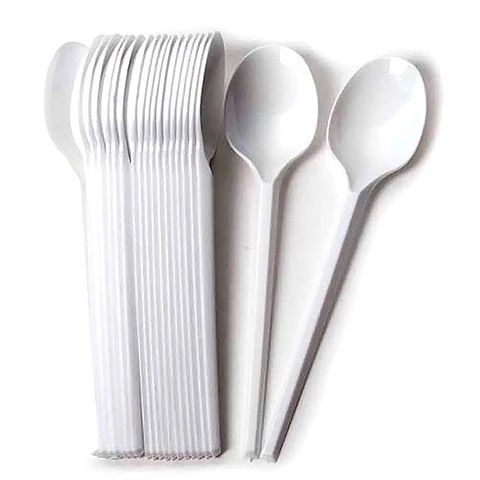 Cucharas plásticas desechables blancas 100 UND -GENÉRICO