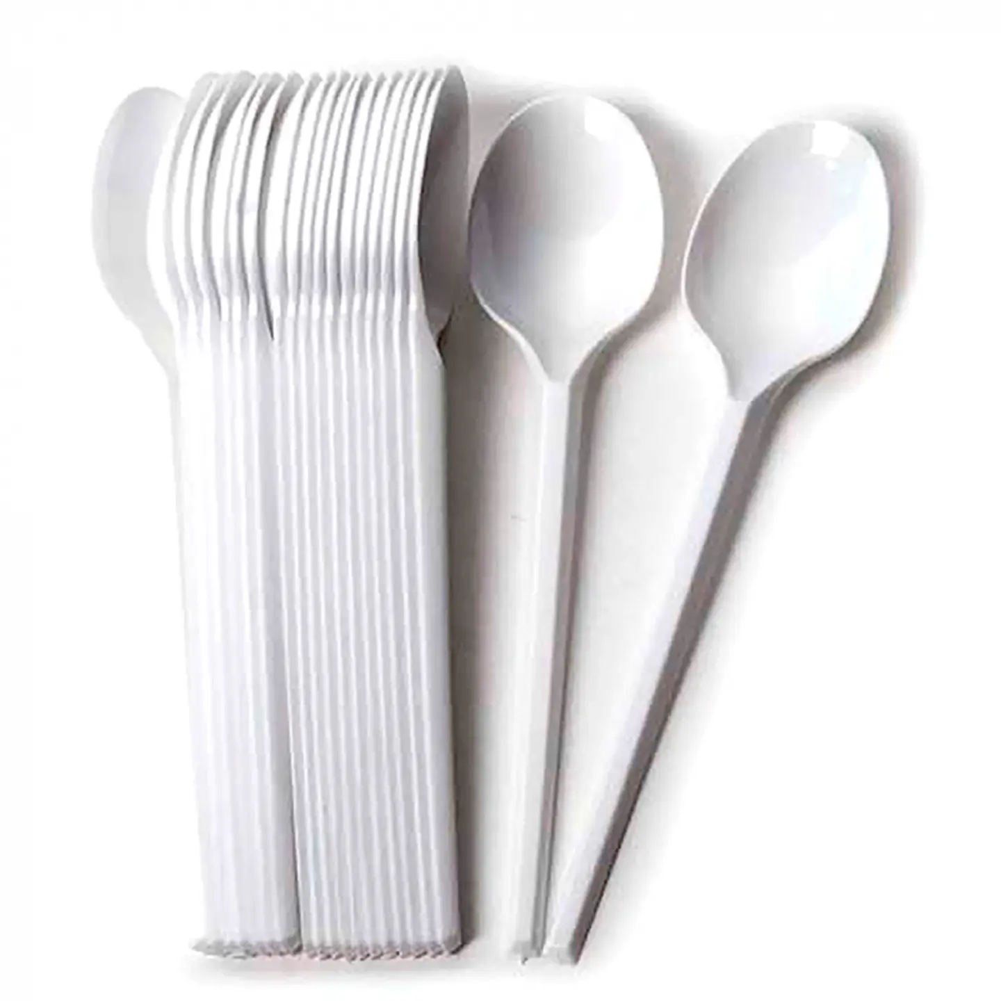 Cucharas plásticas desechables blancas 100 UND -GENÉRICO 1