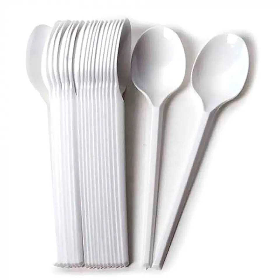 Cucharas plásticas desechables blancas 100 UND -GENÉRICO 1