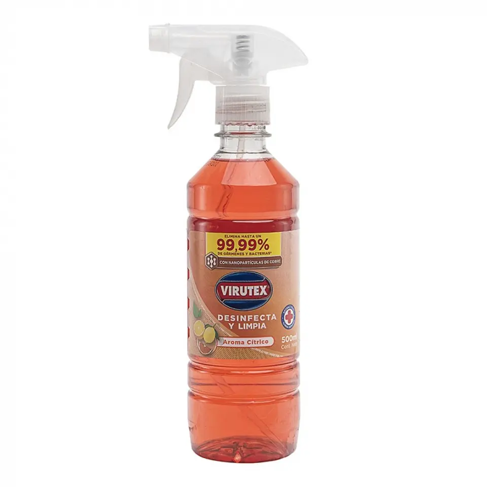 Limpiador desinfectante multiuso de superficies con gatillo - cítrico 500 ML -VIRUTEX 1