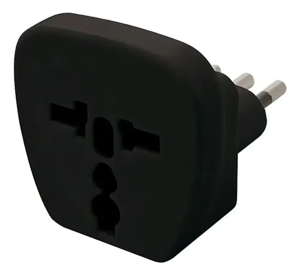 Adaptador triple 10a 2p negro -LEXO 1
